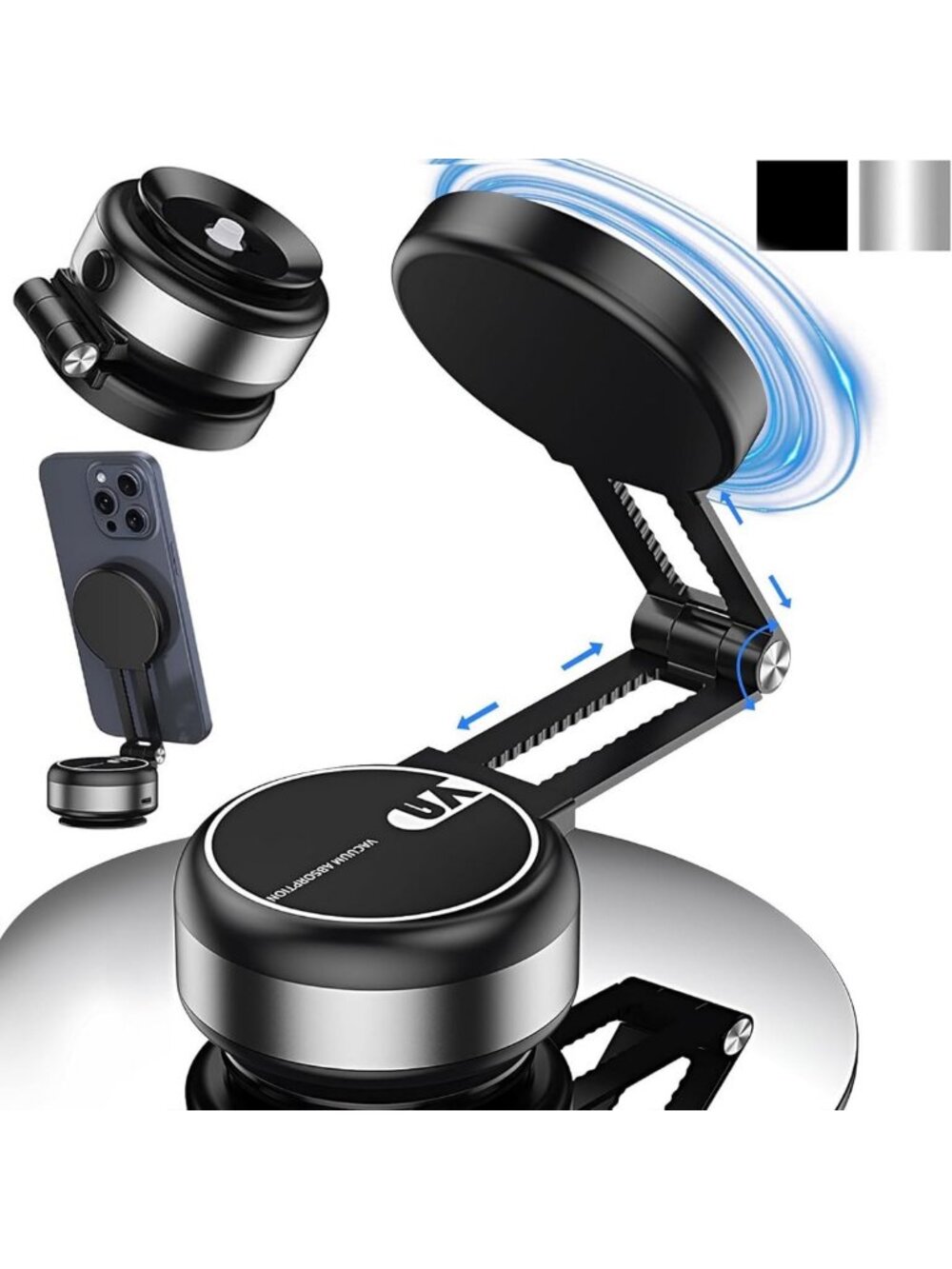 Adjustable Magnetic Car Phone Mount - Strong Suction Holder for Hands-Free Use